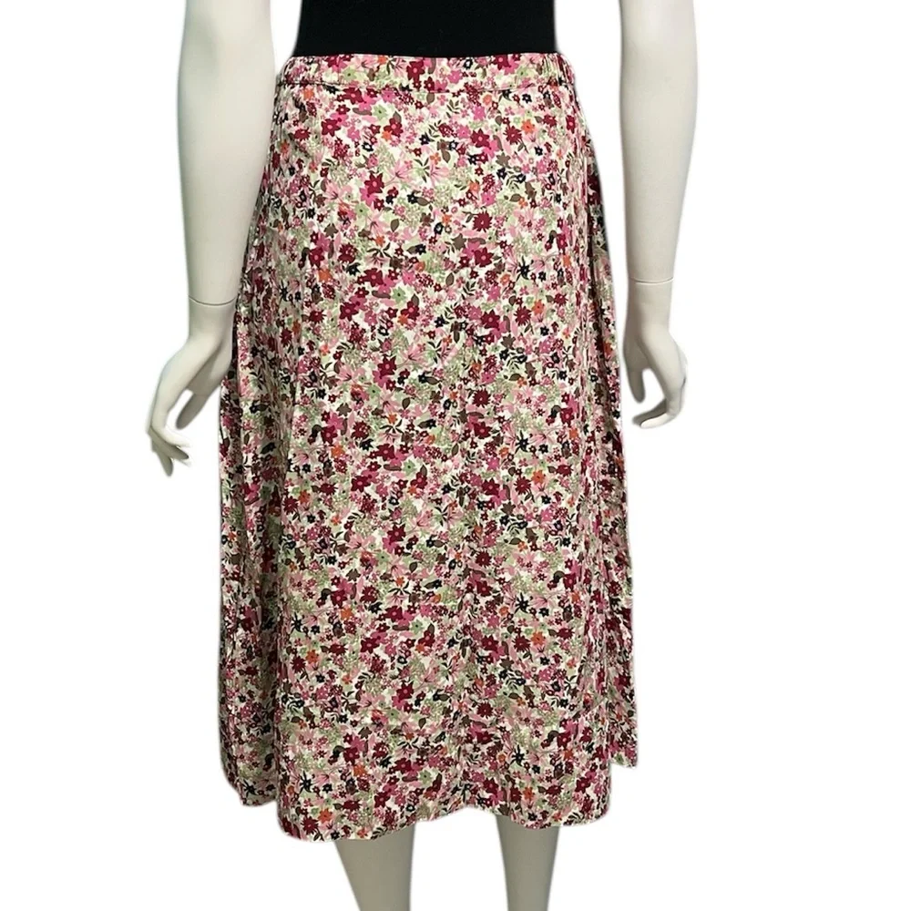 Christopher & Banks Button Down Floral Print Skirt Hemmed size 12 - Picture 2 of 7